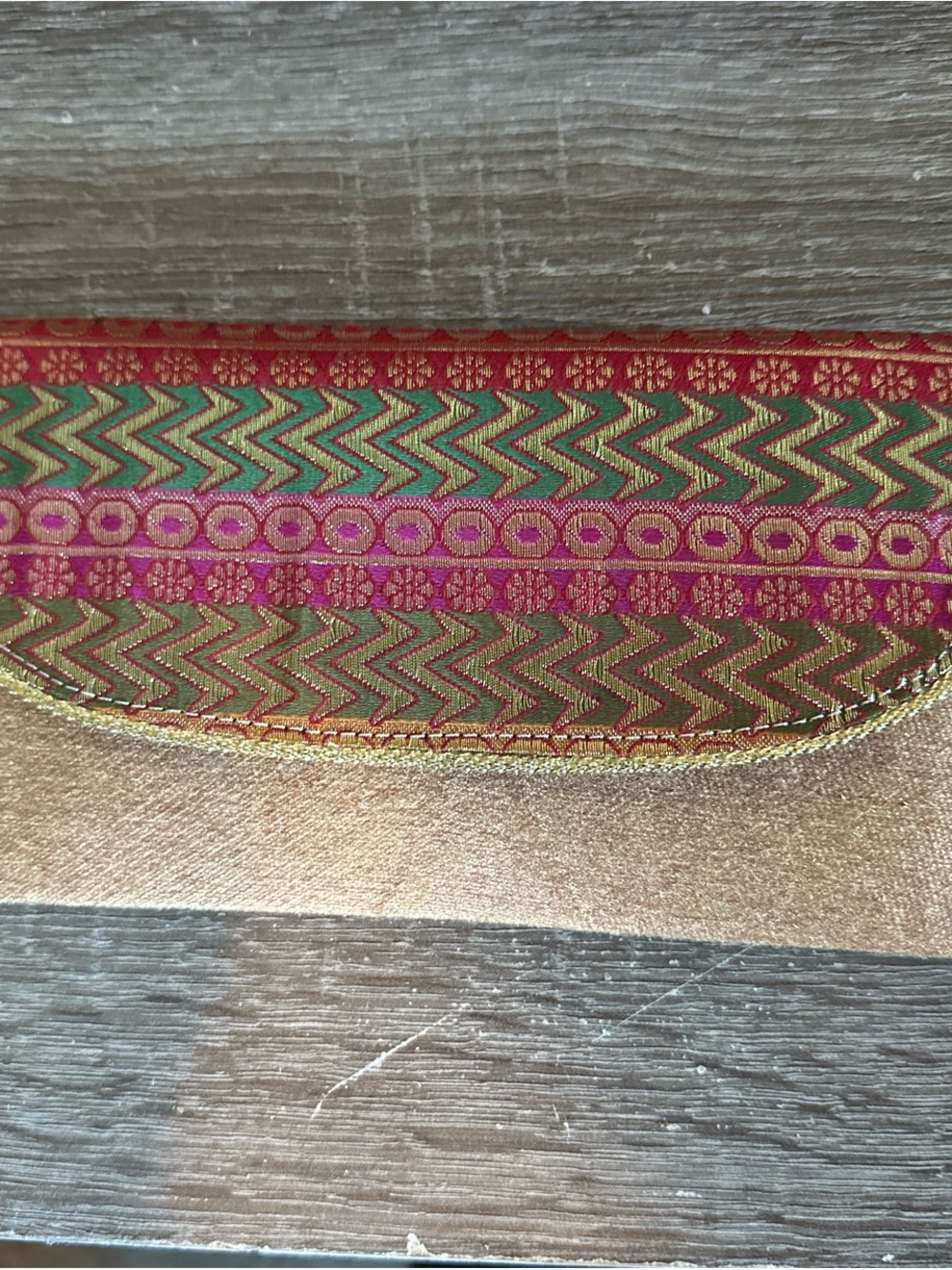 Woven Pink and Gold Evening Clutch